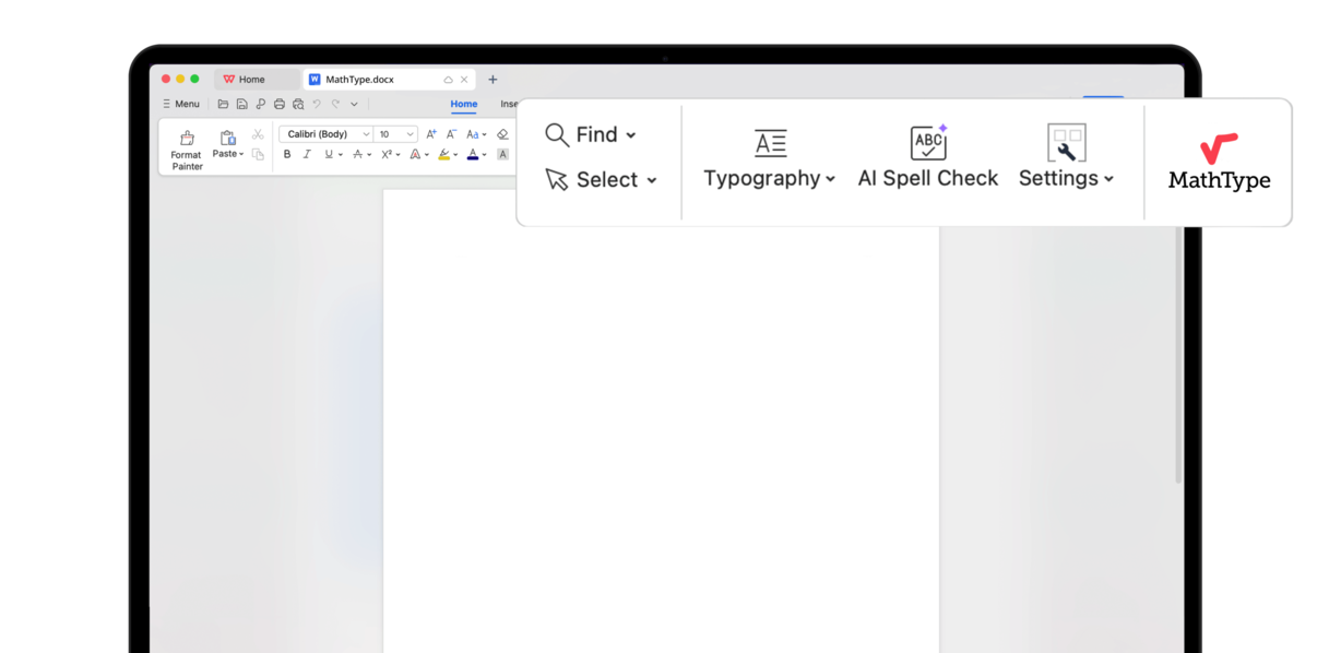 Editor de ecuaciones MathType en WPS